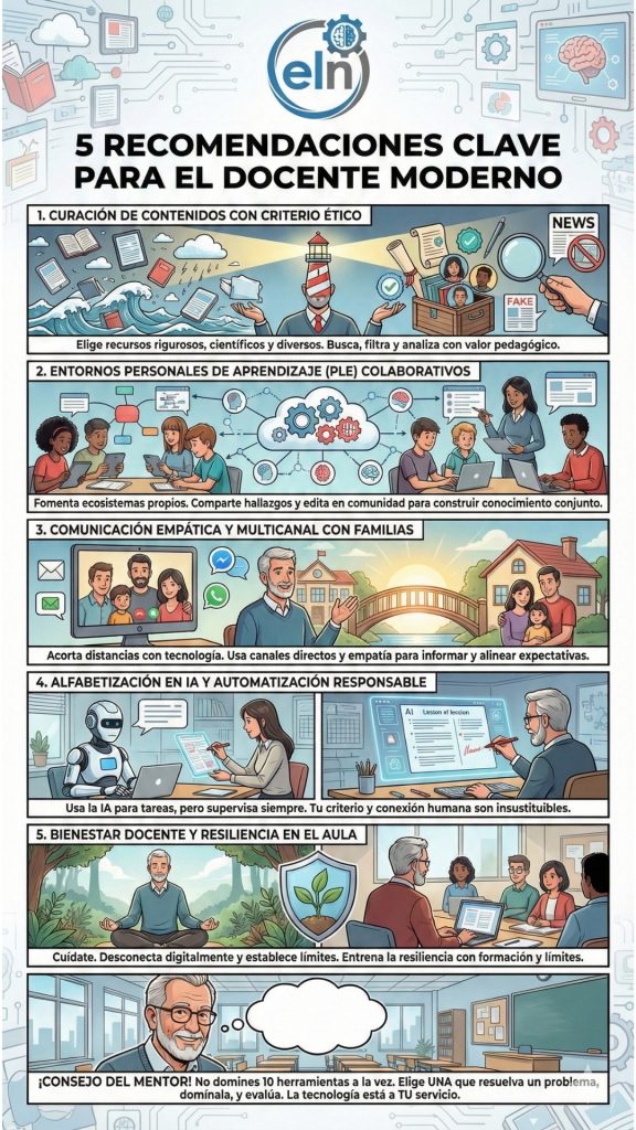 5 Recomendaciones clave para el docente moderno, competencias digitales